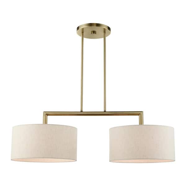 Livex Lighting Meridian 2 Light Antique Brass Linear Chandelier