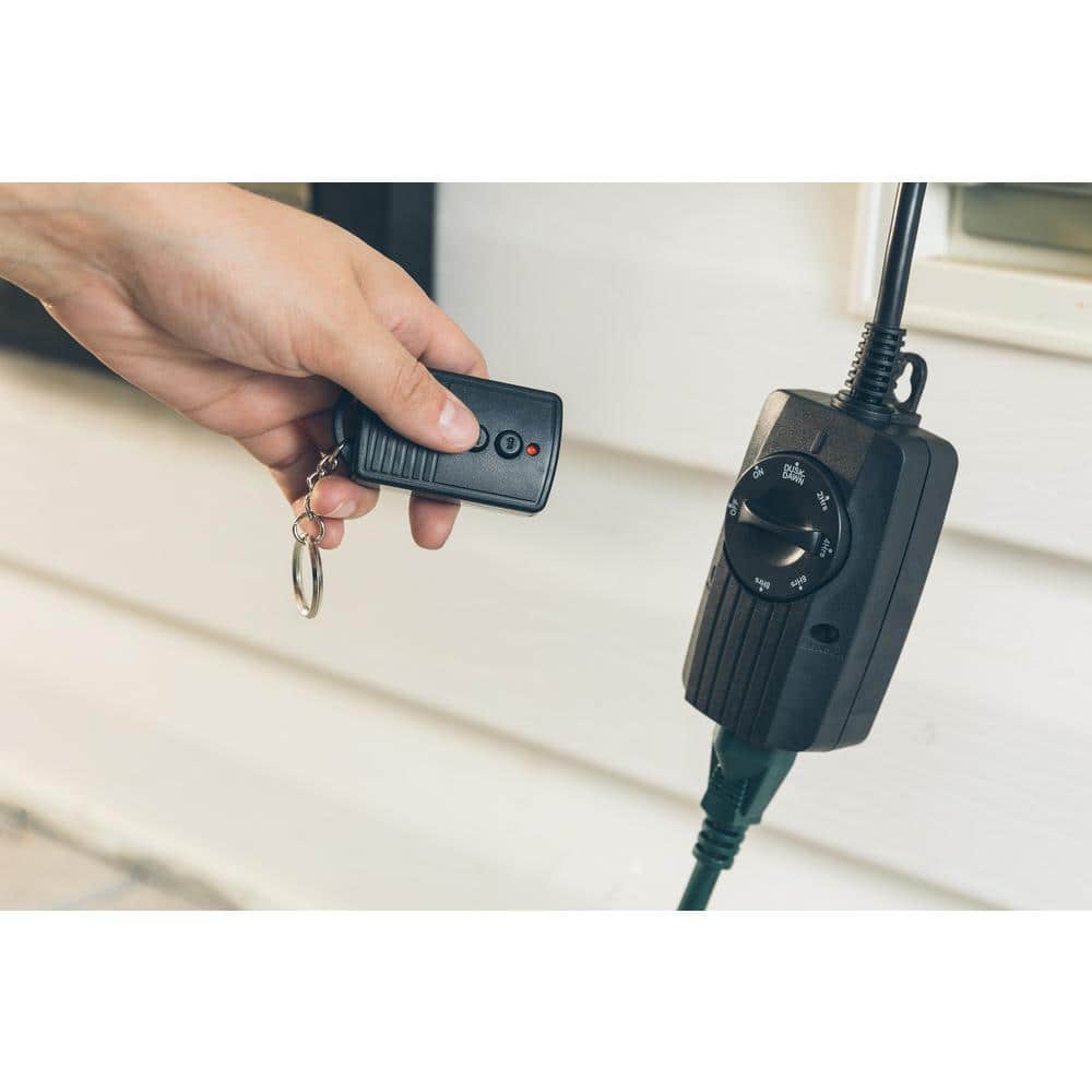 Black Outdoor Mechanical Light Sensor Timer with Photocell