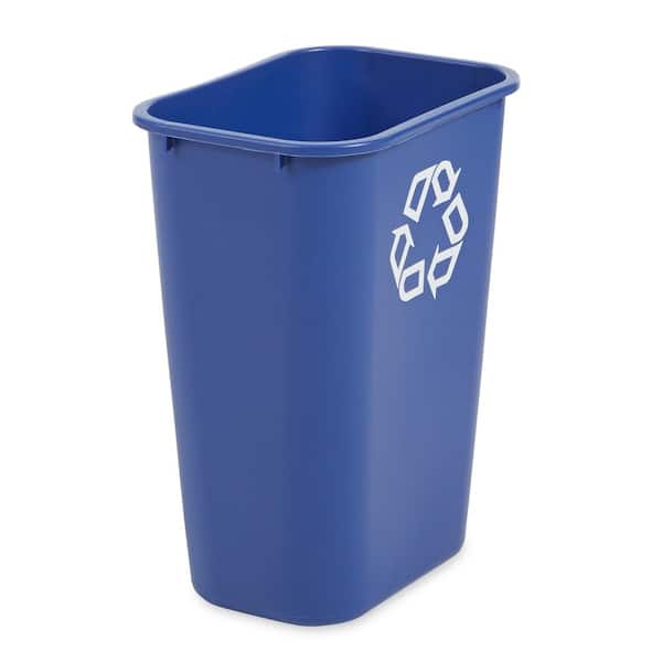 10.38 Gal. Blue Plastic Indoor Recycling Bin For Offices/Warehouses/Commercial Environments