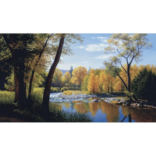 York Wallcoverings 10.5 ft. x 6 ft. When Summer Turns Autumn Chair Rail Wall Mural