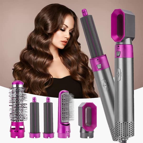 Aoibox 5-in-1 Curling Wand Hair Dryer Set Professional Hair Curling Iron  for Multiple Hair Types and Styles, Black HDDB1113 - The Home Depot