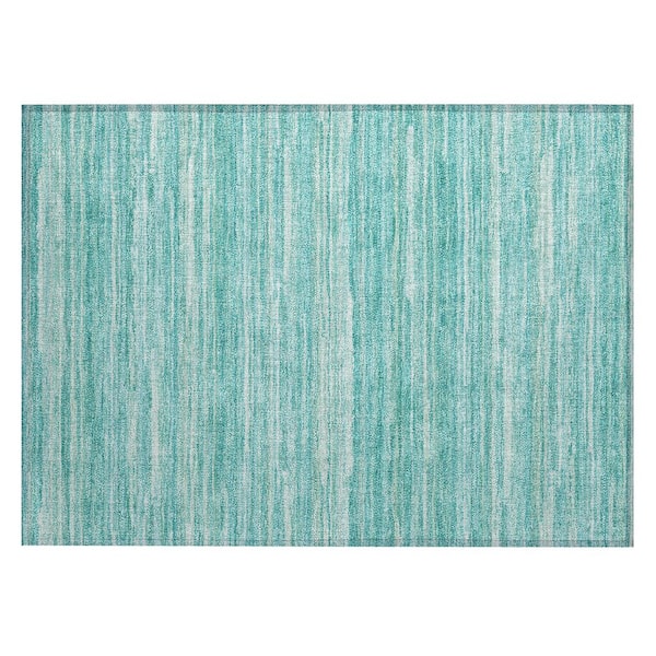 Chantille Machine Washable Indoor/Outdoor Abstract ACN2717 Aqua 3 ft. x 4 ft. Area Rug