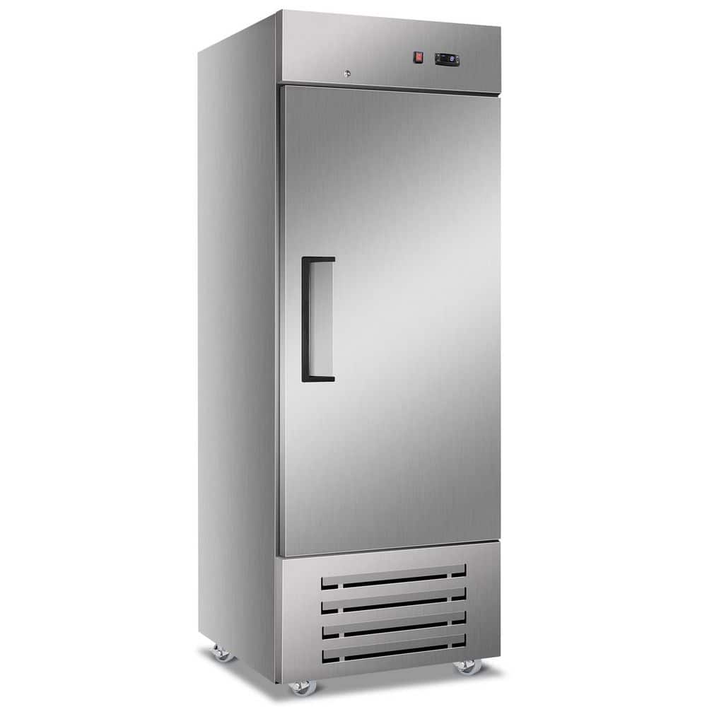 27 in.18.68 cu. ft. Commercial Freezer Single Solid Door Reach-in Freezer Upright Fan Cooling Freezer in Stainless Steel