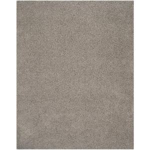 Athens Shag Light Gray 10 ft. x 14 ft. Solid Area Rug