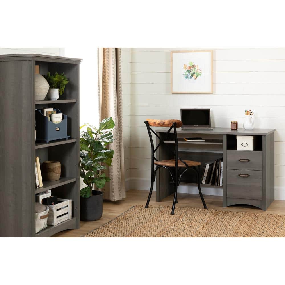 Gray Maple Adjustable 4-Shelf Bookcase