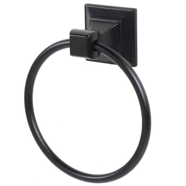 Lorent Wall Mounted Towel Ring in Matte Black