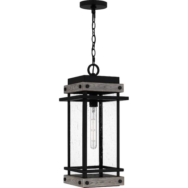 Quoizel Strader 22.25 in. 1-Light Matte Black Outdoor Pendant Light