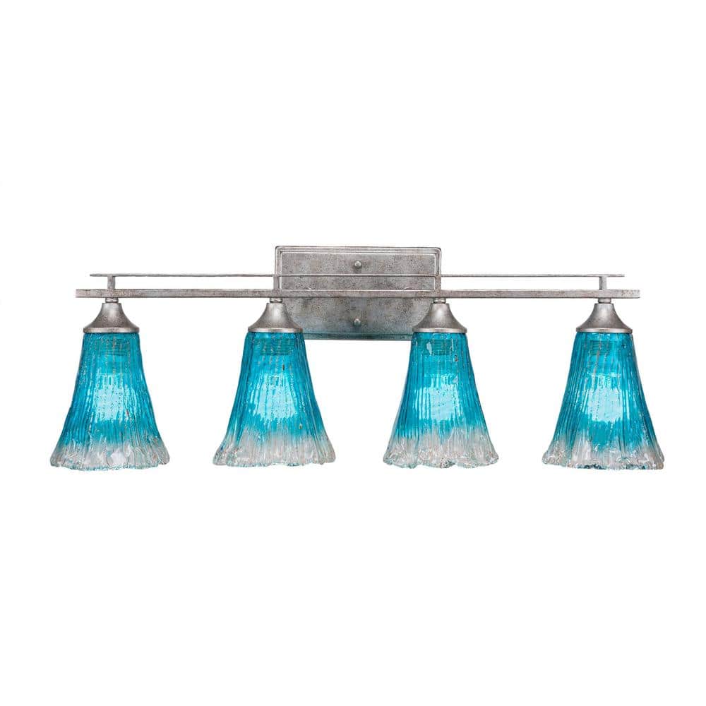 Ontario 28 in. 4-Light Aged Silver Vanity Light