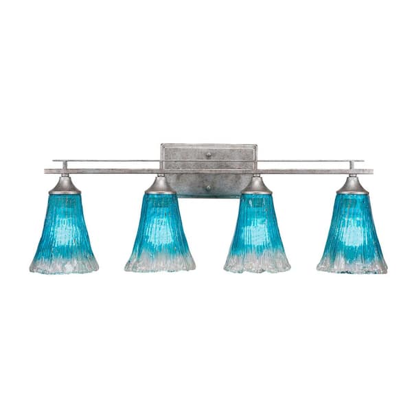Unbranded Ontario 28 in. 4-Light Aged Silver Vanity Light