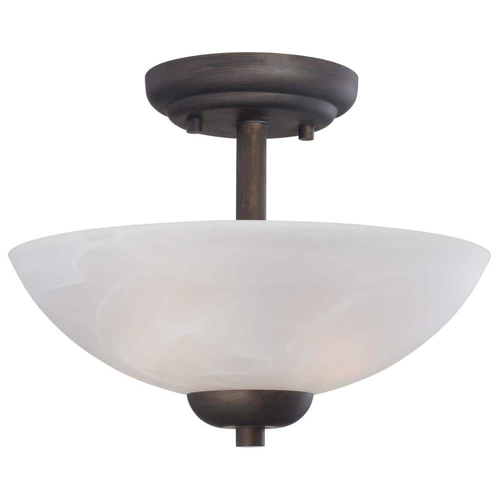 Elegant Tia 2-Light Painted Bronze Pendant with White Glass Bowl