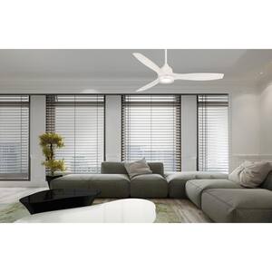 Skyhawk 60 in. Integrated LED Indoor Flat White Ceiling Fan with Light Kit and Remote Control