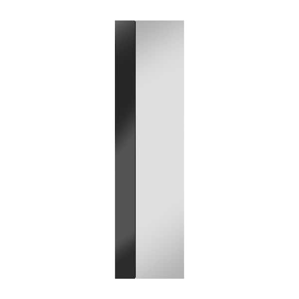 MH LONDON Dudley 60 in. H x 16 in. W Modern Rectangle Framless Black Mirror