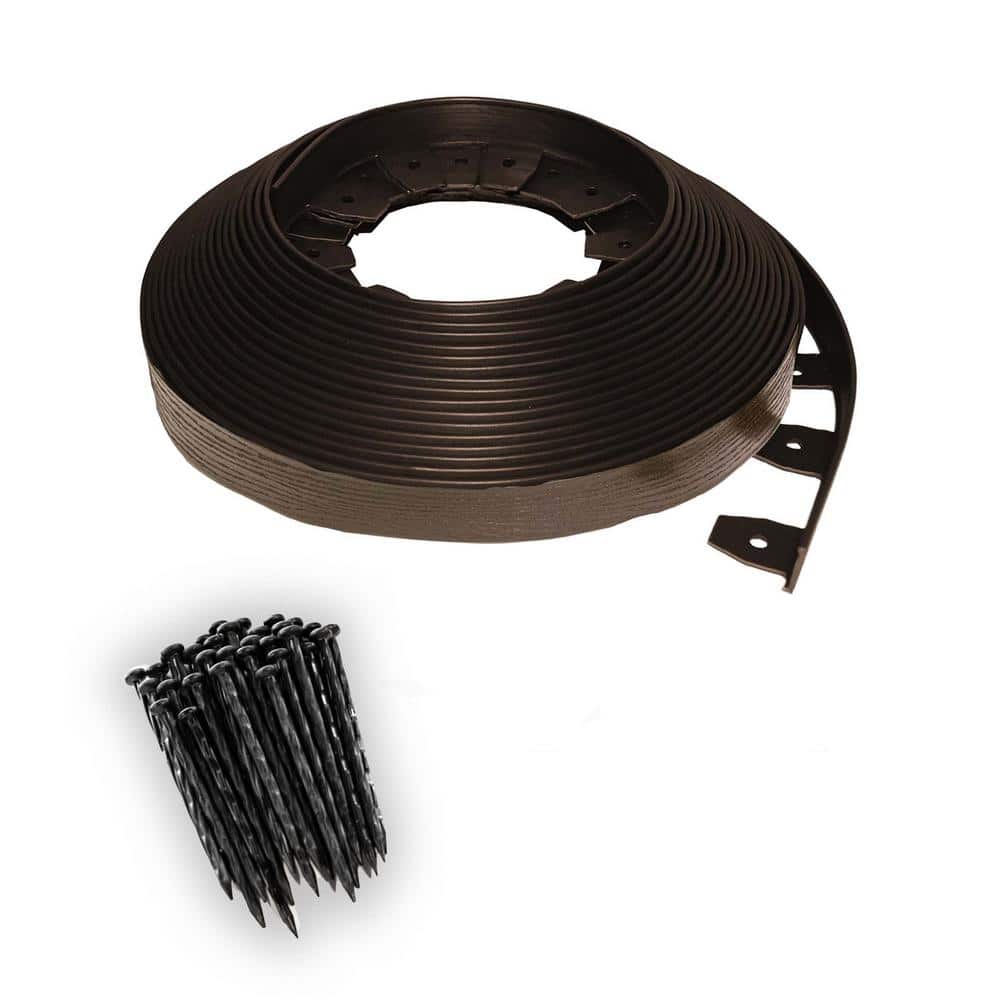 90 ft. L x 2.4 W x 1.7 in. H Brown Heavy Duty Plastic No-Dig Landscape Edging Kit -  ProFlex, 3105BRE-90WMC