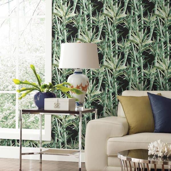 Roommates Modern Bamboo Peel  Stick TanWhite Wallpaper  DecoratorsBest
