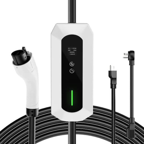 25 ft. 110-240-Volt Portable EV Charger Level 1+2 Smart WiFi Indoor Outdoor SAE J1772 Car Charging Station
