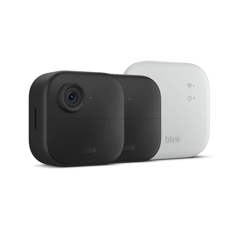 Blink Outdoor 4 - Wireless Battery Operated Outdoor Security Camera System with 2 Cameras and Included Sync Module XR, Black
