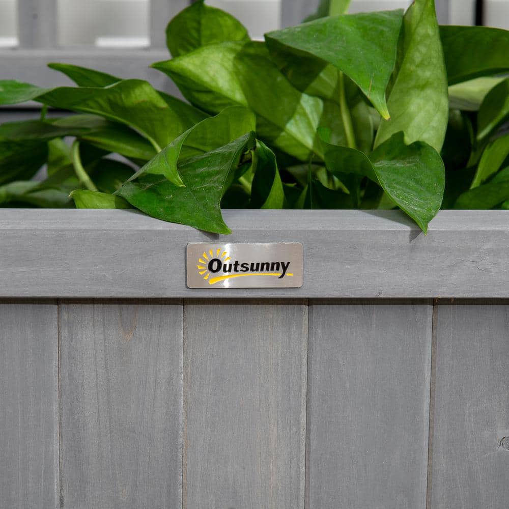 Dark Gray Wood Planter with Trellis and Roof, 72" Tall
