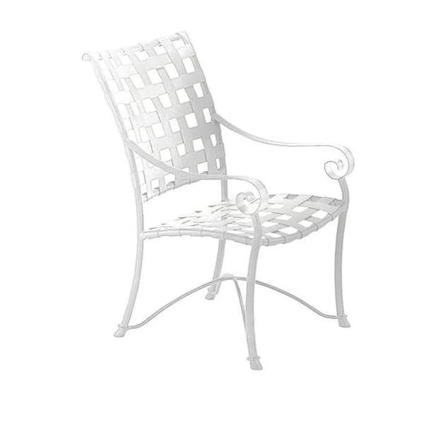 Tradewinds Vallero Crossweave White Commercial High Back Game Patio Chair (2-Pack)