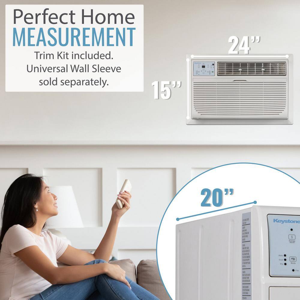 12,000 BTU White Through-the-Wall Air Conditioner with Heater and Remote