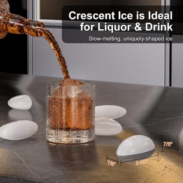 15 in. 25 lb./24 H Built-In/Undercounter Ice Maker in Stainless Steel with Reversible Door, Crescent Ice, 22 lb. Storage