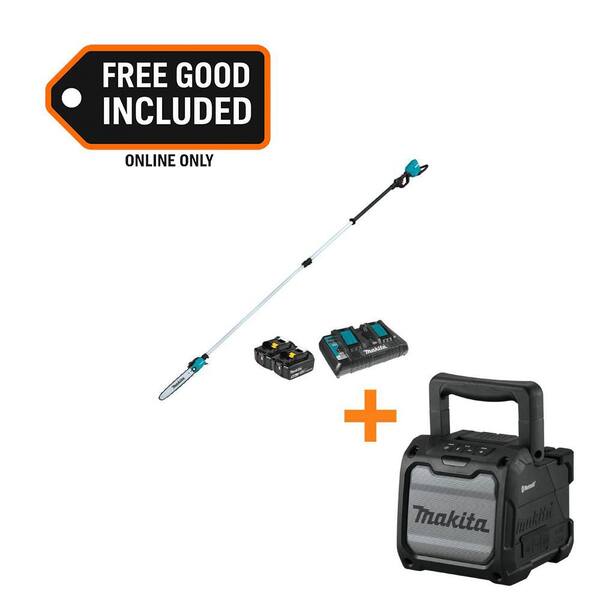 LXT 18V X2 (36V) Brushless 10 in. Pole Saw Kit, 13 ft. L (5.0 Ah) and 18V LXT/12V max CXT Bluetooth Job Site Speaker