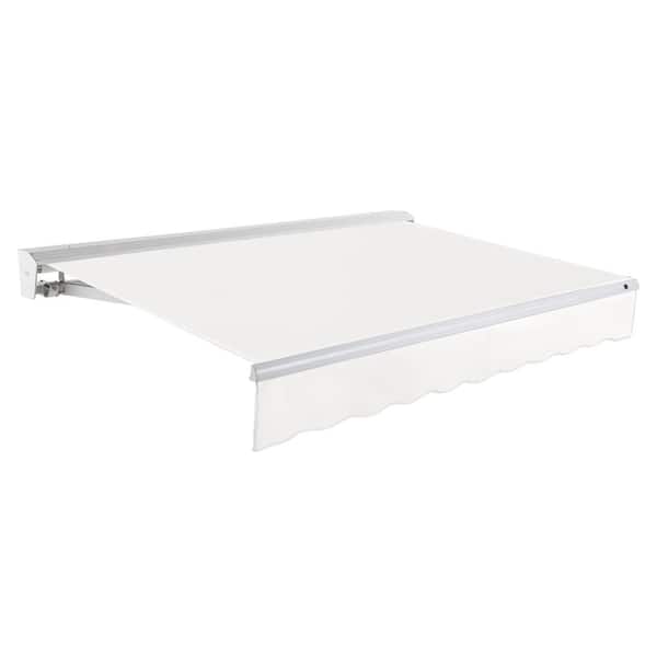 AWNTECH 18 ft. Destin Right Motorized Retractable Awning with Hood (120 in. Projection) in Off White