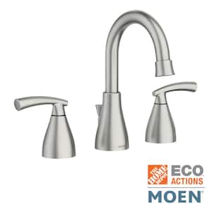Essie 8 in. Widespread 2-Handle Bathroom Faucet in Spot Resist Brushed Nickel (Valve Included)