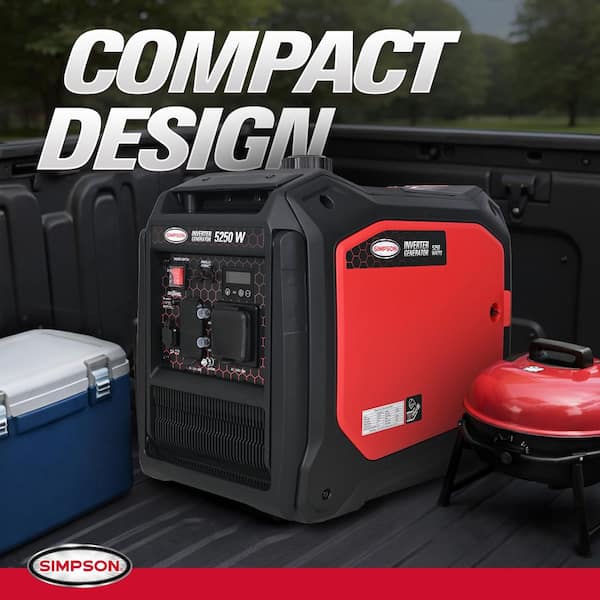 SIMPSON 5,250-Watt Manual/E-start Gasoline Powered Inverter
