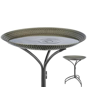 20 in. Pewter Copper Bird Bath with Stand