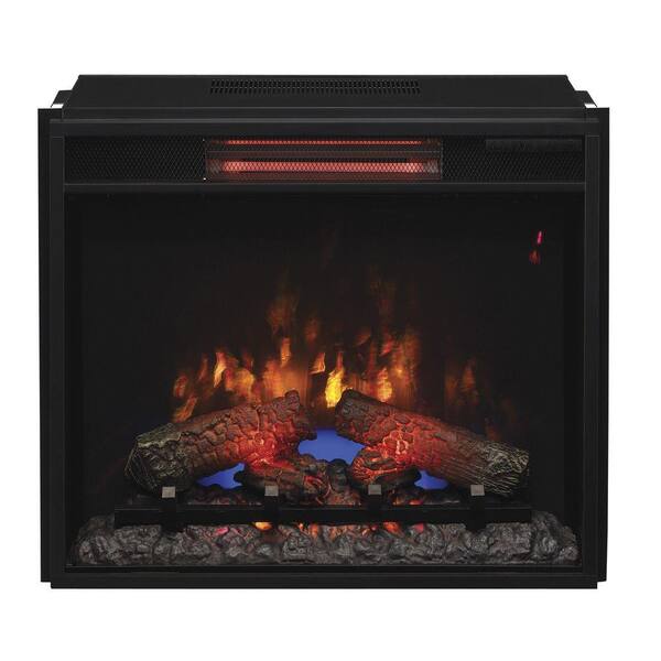 Unbranded 23 in. Infrared Quartz Fireplace Insert with Flush-Mount Trim Kit