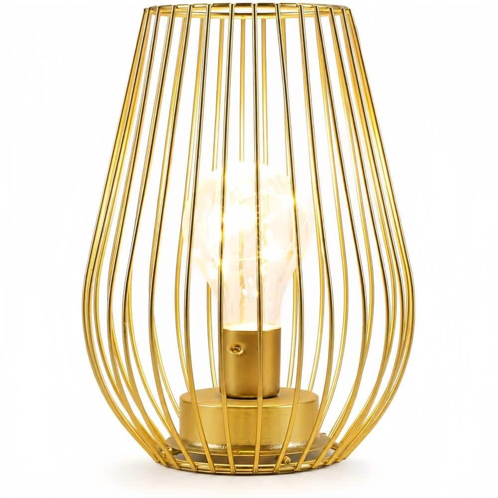 8'' Gold Metal Cage Battery Powered Table Lanterns, Fairy Lights for Indoor Outdoor Holiday Wedding Decor price history on PriceWatchPro