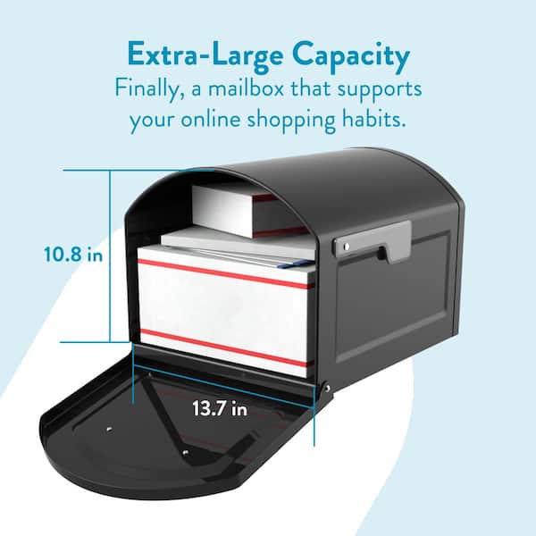 Architectural Mailboxes Centennial Black, Extra Large, Steel, Post