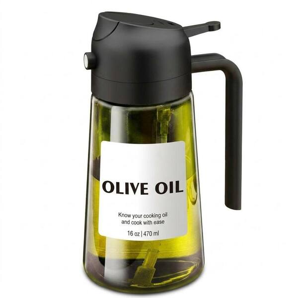 Premium Glass Food Grade Black Dark Green Oil Sprayer Dispenser Bottle for Cooking Air Fryer Salad BBQ 1 Bottle