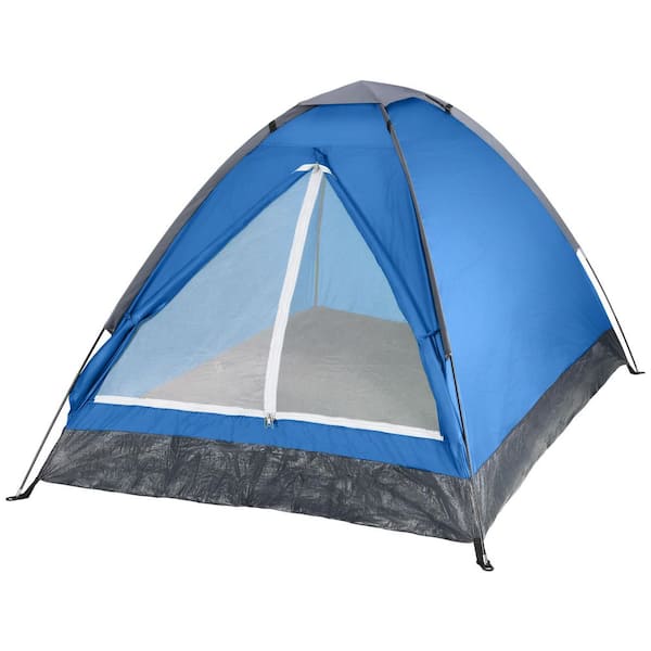 2-Person Blue Dome Tent with Carry Bag