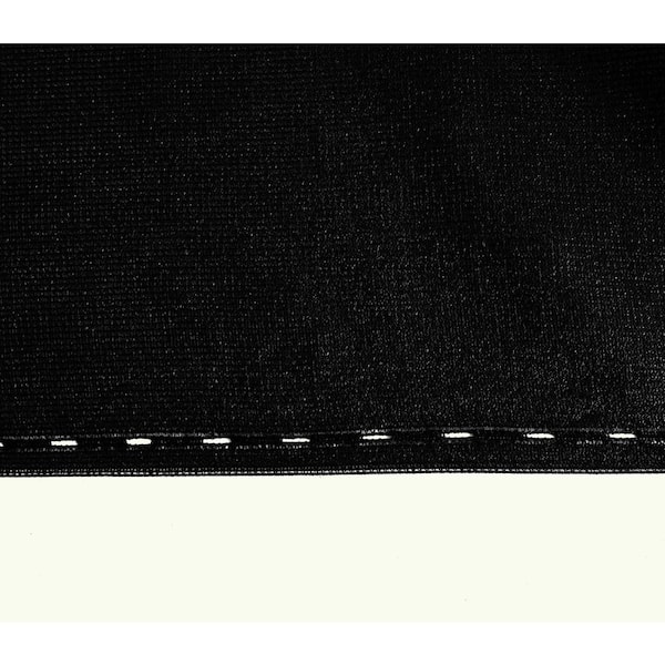 68 in. x 50 ft. Black Mesh Fabric Privacy Fence Screen with Integrated Button Hole