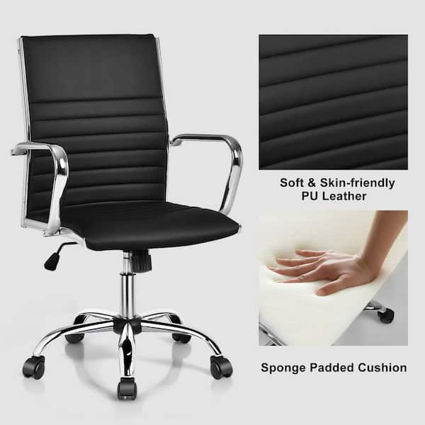 Gymax PU Leather Office Chair High Back Conference Task Chair