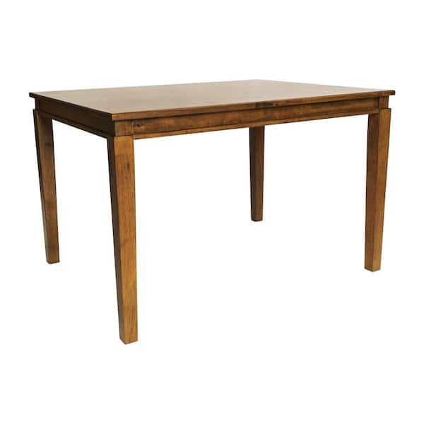 Traditional Brown Matte Wood 36.25 in. 4 Legs Dining Table Seats 4