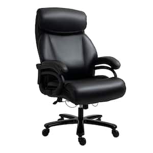 Black, High Back Home Office Chair Adjustable Swivel Executive Chair PU Leather Ergonomic Computer Task Seat