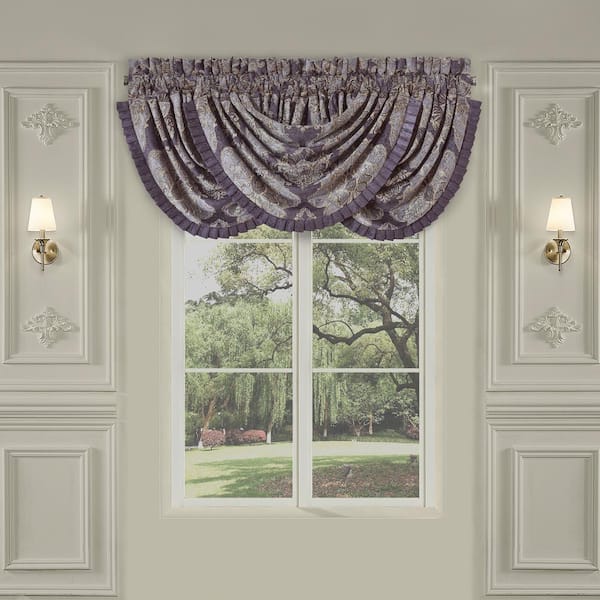 Unbranded Dominique Lavender Polyester Window Waterfall Valance