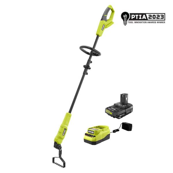 RYOBI ONE+ 18V Cordless Battery Garden Hoe with 2.0 Ah Battery and Charger