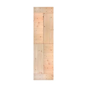 S Series 24 in. x 84 in. Unfinished DIY Solid Wood Sliding Barn Door Slab - Hardware Kit Not Included