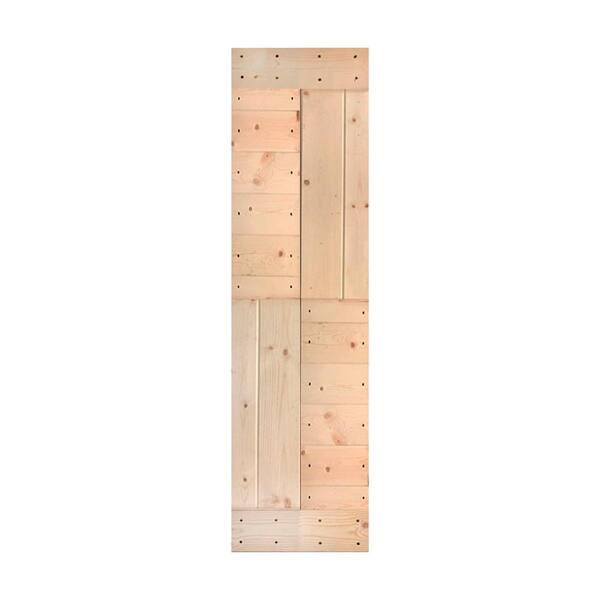 ISLIFE S Series 24 in. x 84 in. Unfinished DIY Solid Wood Sliding Barn Door Slab - Hardware Kit Not Included