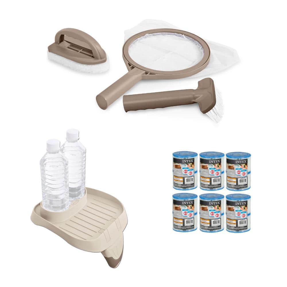 Intex Hot Tub Maintenance Kit and Cup Holder/Tray for Hot Tub and Type S1 Pool Filters (6-Pack) -  28004E+28500E