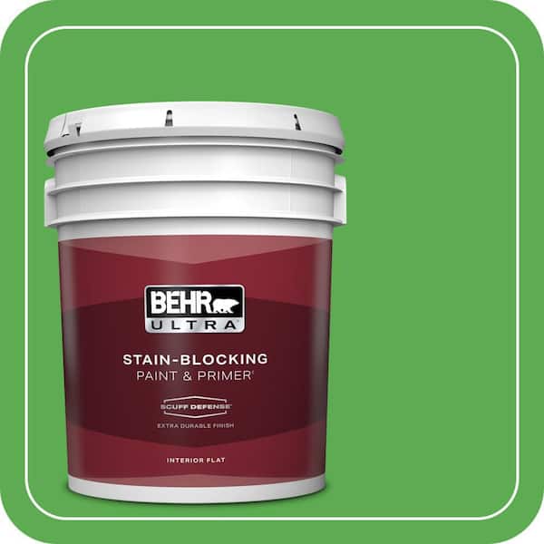 BEHR ULTRA 5 gal. #440B-6 Barnyard Grass Extra Durable Flat Interior Paint & Primer