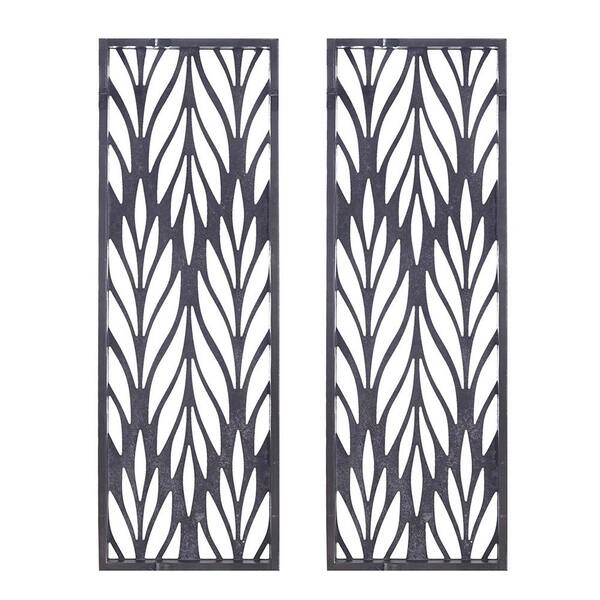 2-Piece Unframed Art Print Grey Laser Cut Wood Panel Wall