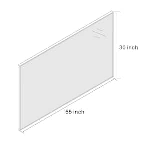 30 in. W x 55 in. H Large Rectangular Right angle Aluminum Alloy Framed Wall Mounted Bathroom Vanity Mirror in Black