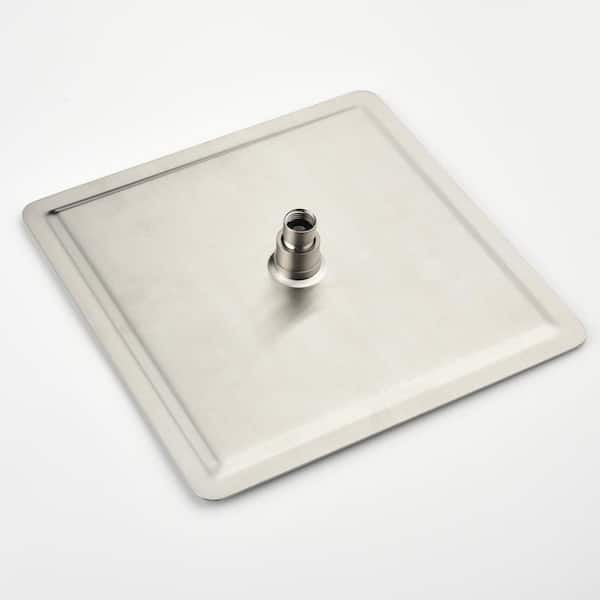 1-Spray Patterns with 2.5 GPM 11.8 in. Ceiling Mount Fixed Shower Head with Shower Arm in Brushed Nickel