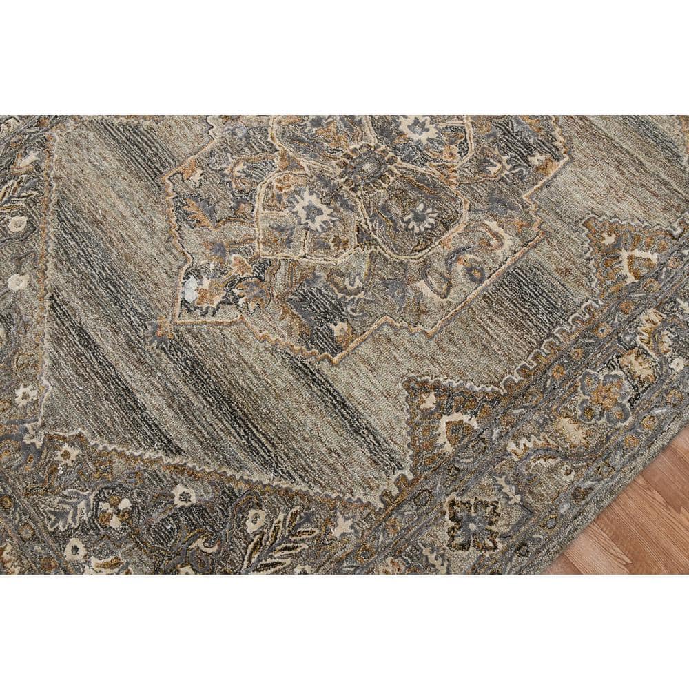 Elegant Gray 5' x 7' Hand-Tufted Wool & Viscose Area Rug