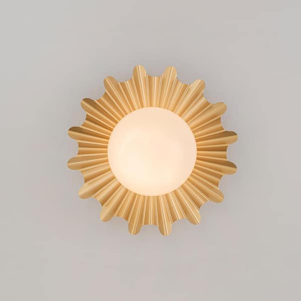 hoku⭐︎ HUOKU Ceder 1-Light 11.8 in.W Paint Gold Flush Mount Modern Globe