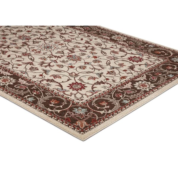 Chester Flora Ivory 8 ft. Round Area Rug